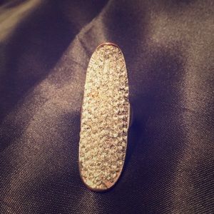 Long Rhinestone Statement Ring